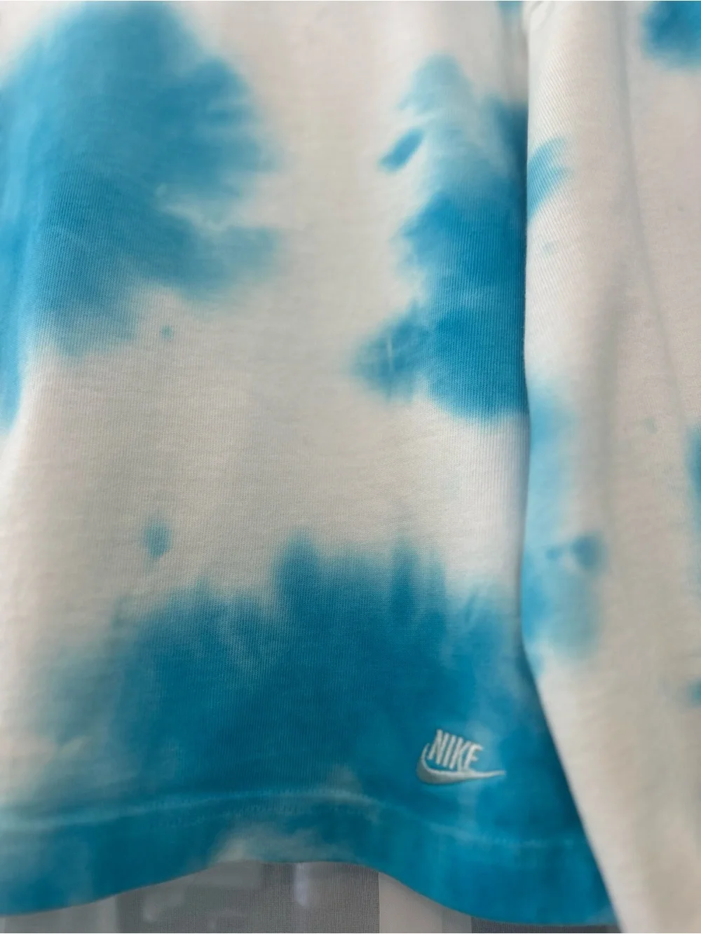 Nike Sportswear Blue White Tie Dye Cropped Sweatshirt Youth XL Girls Pullover